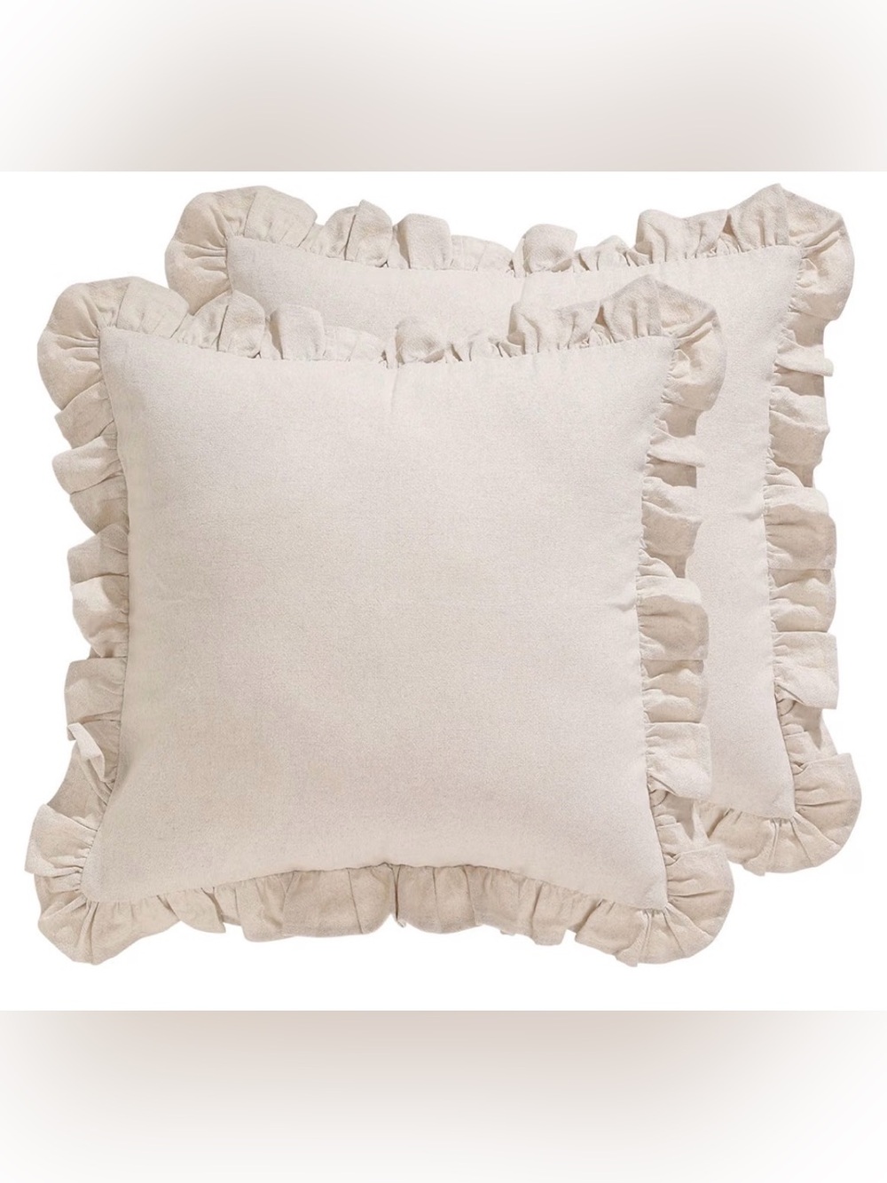 Ruffled Pillow Cases size 18”x18”